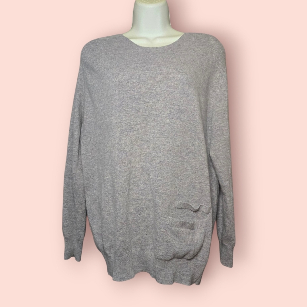 Theory Ajani Fine Have Wool Cashmere Blend Sweater Pockets Warm Soft Cozy Large